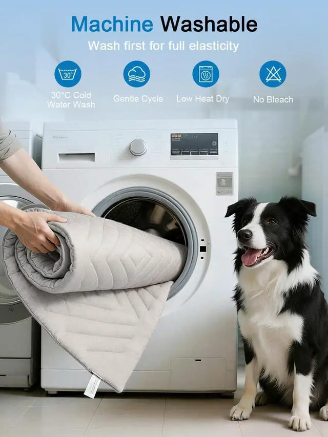 Alt view image 5 of 7 - Dog Cooling Mat Self Coolings Foldable Cooling Pad for Dog in Summer Coolings Mat for Dogs and Cats Machine Washable (Rectangle,Gray, Medium-36 L x 23" W)