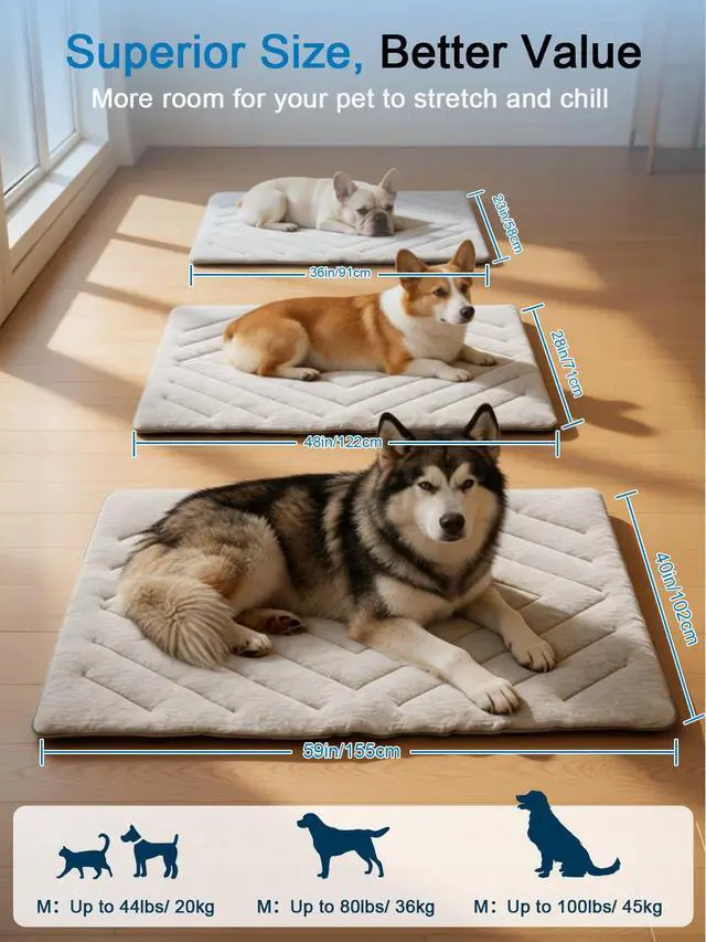 Alt view image 7 of 7 - Dog Cooling Mat Self Coolings Foldable Cooling Pad for Dog in Summer Coolings Mat for Dogs and Cats Machine Washable (Rectangle,Gray, Medium-36 L x 23" W)