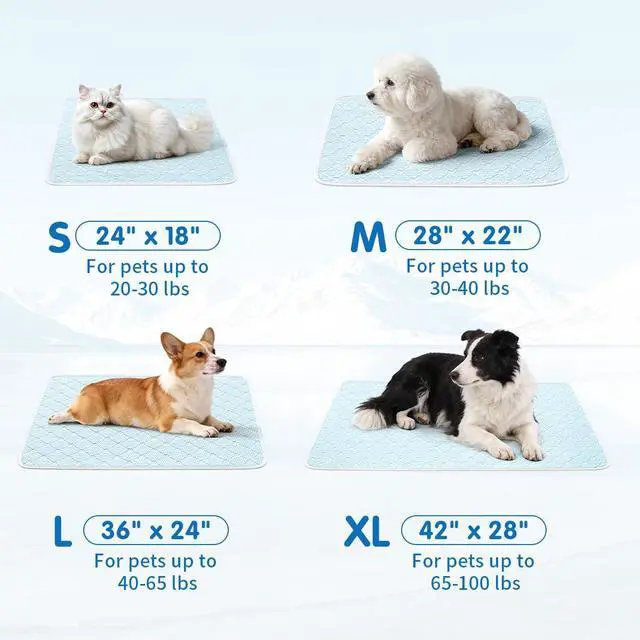 Alt view image 6 of 7 - Pet Cooling Mat Scratch Resistant QMAX>0.5 Instant 6-12°F Drop No Water or Electricity Needed Self Cooling Crate Mat for Bed, Floor, Car Travel Indoor Outdoor Summer Use Light Blue 24" x 18"