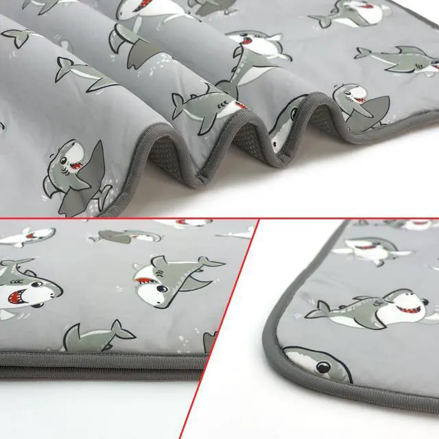 Alt view image 2 of 7 - Summer Pet Cooling Mat - Cat Dog Cushion Pad Sleeping Cool Sharks Comfortable Soft for Pets Kids and Adults (Grey Shark, M)