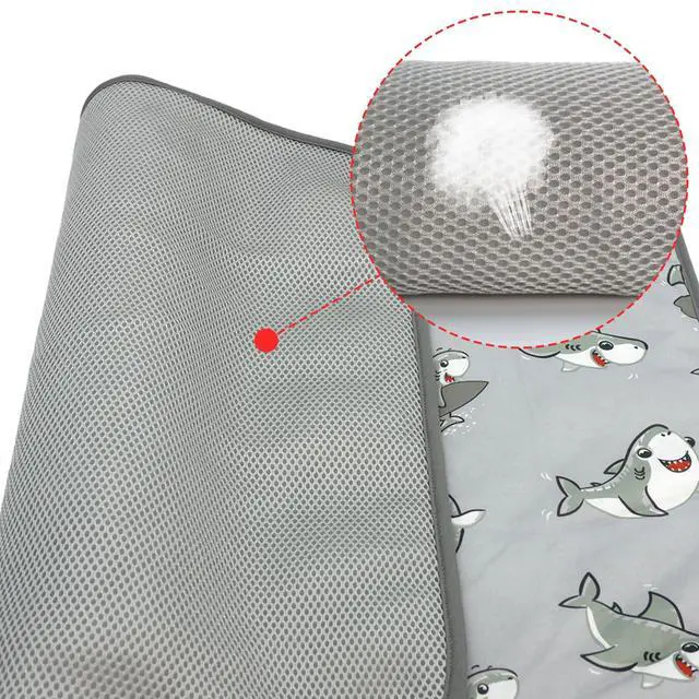 Alt view image 3 of 7 - Summer Pet Cooling Mat - Cat Dog Cushion Pad Sleeping Cool Sharks Comfortable Soft for Pets Kids and Adults (Grey Shark, M)