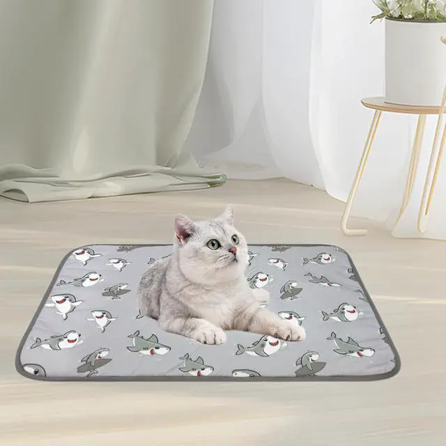 Alt view image 7 of 7 - Summer Pet Cooling Mat - Cat Dog Cushion Pad Sleeping Cool Sharks Comfortable Soft for Pets Kids and Adults (Grey Shark, M)