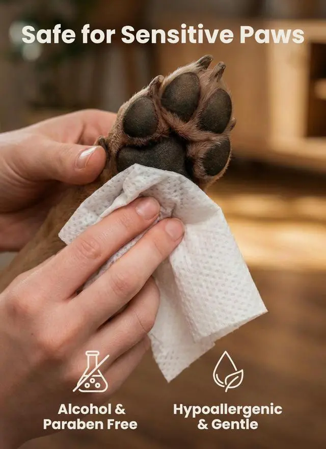 Alt view image 6 of 7 - Dog Grooming Wipes Hypoallergenic Pet Wipes for Paws, Body & Butt Cleaning & Hydrating, Fragrance Free, 100 Count