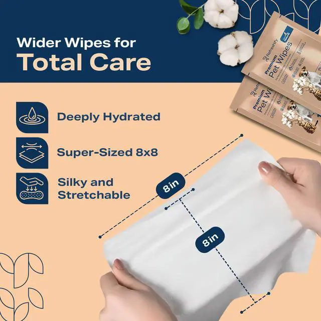 Alt view image 4 of 6 - Dog Wipes for Paws and Butt - Plant Based Unscented (Pack of 400) - Pet Wipes for Dogs and Cats - Deodorizing Non Toxic Dog Wipes, +12 Additional Travel Wipes