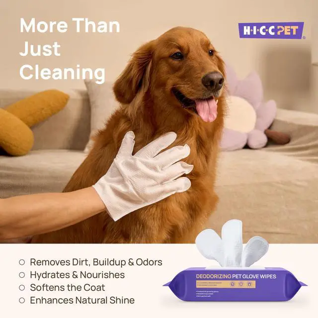 Alt view image 3 of 7 - Dog Wipes Cleaning Deodorizing Glove Wipes for Dogs, Cats & Horses, Hypoallergenic Hydrating & Nourishing Pet Wipes for Eyes, Ears, Butt & Paws, No-Rinse, 6pcs Coconut Scent