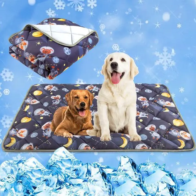 Main image of Dog Cooling Mat for Dogs Cat Cooling Pad for Dog Mat Blanket Summer Cool Tech Fabric Washable Sleeping Pad on Kennel Sofa Bed Floor Car Seats, Small