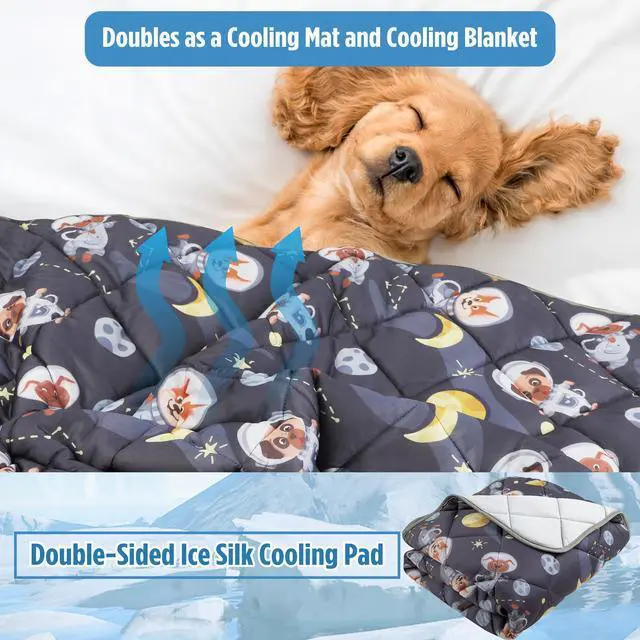 Alt view image 2 of 7 - Dog Cooling Mat for Dogs Cat Cooling Pad for Dog Mat Blanket Summer Cool Tech Fabric Washable Sleeping Pad on Kennel Sofa Bed Floor Car Seats, Small