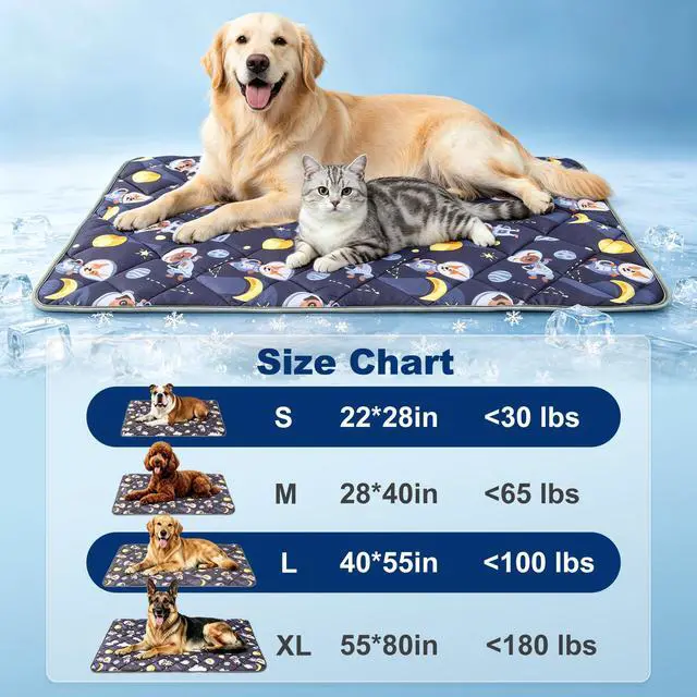 Alt view image 5 of 7 - Dog Cooling Mat for Dogs Cat Cooling Pad for Dog Mat Blanket Summer Cool Tech Fabric Washable Sleeping Pad on Kennel Sofa Bed Floor Car Seats, Small