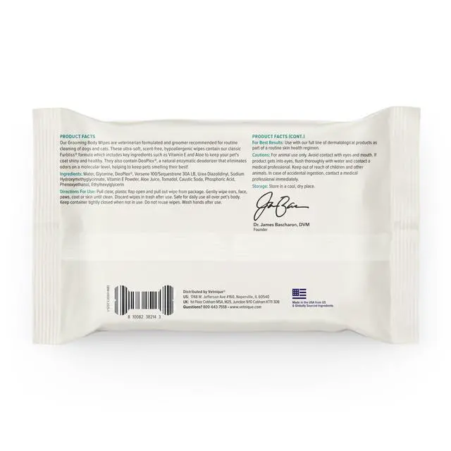Alt view image 3 of 7 - Furbliss/Dermabliss Pet Wipes for Dogs & Cats for Grooming, Cleansing & Deodorizing, Thick Dog Wipes for Convenient Dog Cleaning with Natural Deodorizer, 100ct (NEW Unscented)