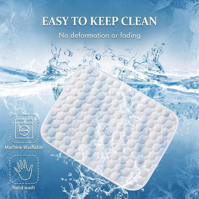 Alt view image 5 of 7 - Summer Cooling Mat & Sleeping Pad- Water Absorption Top, Materials Safe, Easy Carry, EZ Clean. Keep Cooling for Pets, Kids and Adults.(Blue White, 28" x22")