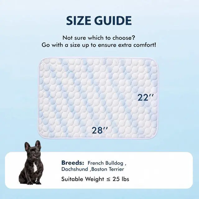 Alt view image 7 of 7 - Summer Cooling Mat & Sleeping Pad- Water Absorption Top, Materials Safe, Easy Carry, EZ Clean. Keep Cooling for Pets, Kids and Adults.(Blue White, 28" x22")