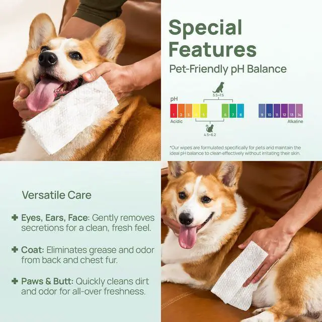 Alt view image 5 of 7 - Wipes for Dogs & Cats, Cleaning Deodorizing Anal Gland Wipes, Hypoallergenic Hydrating & Nourish Fur Dog Grooming Wipes for Paw, Butt, Body