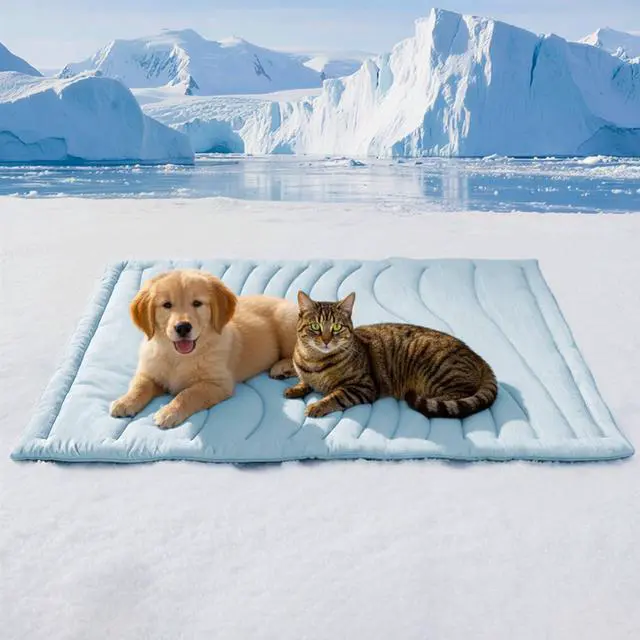 Main image of Dog Cooling Mat, Q-MAX0.46 Thickened Breathable Cold Pad for Summer Active Dog, 36"x23" Portable Washable Kennel Crate Pet Bed, Rapid Cooling Durable Non-Gel Blue