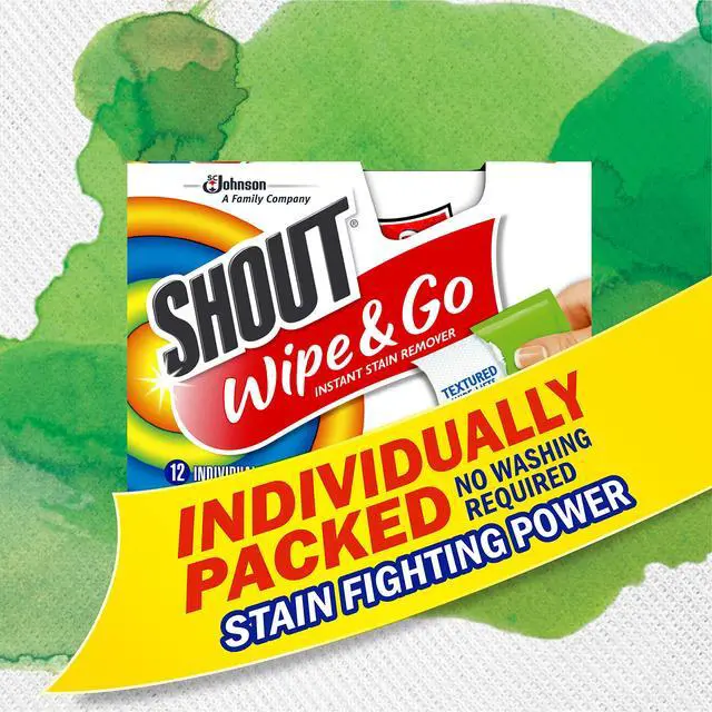 Alt view image 4 of 6 - Wipes, Wipe and Go Instant Stain Remover, Laundry Stain and Spot Remover for On-the-Go, 4 Wipes (Pack of 1)