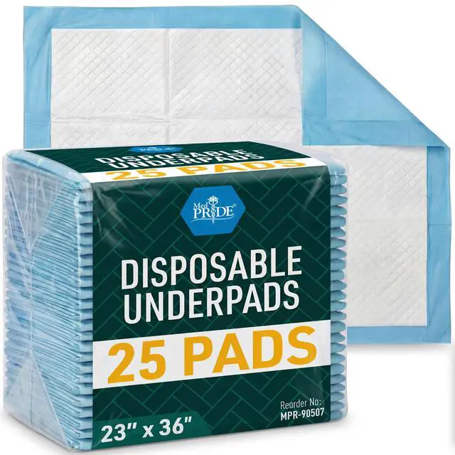 Main image of Disposable Underpads 23'' X 36'' (25-Count) Incontinence Pads, Chux, Bed Covers, Puppy Training | Thick, Super Absorbent Protection for Kids, Adults, Elderly | Liquid, Urine, Accidents