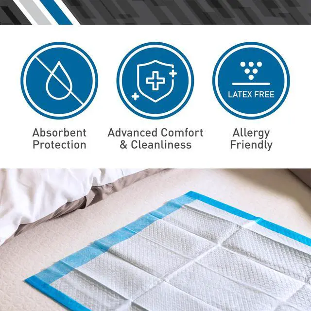 Alt view image 6 of 7 - Disposable Incontinence Underpads, Standard Absorbency, 23" x 36", 10 Pads