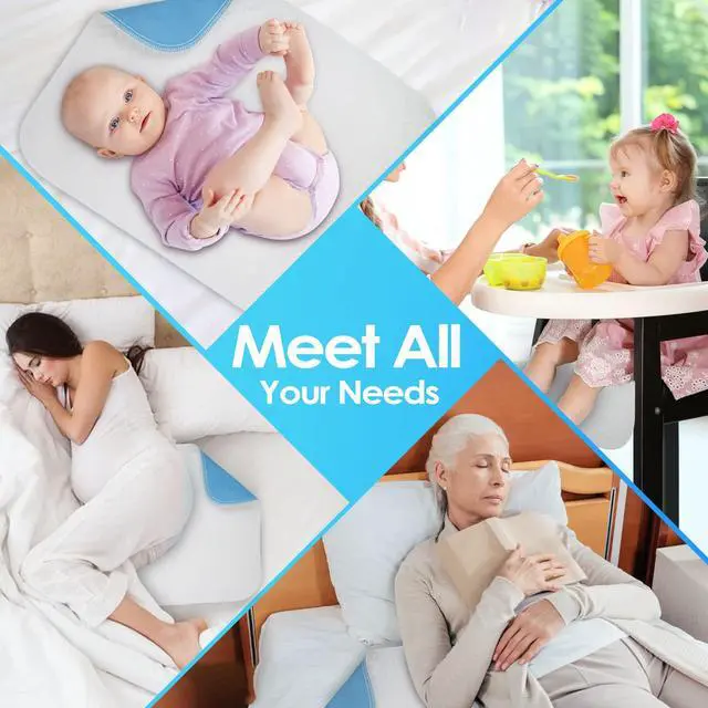 Alt view image 2 of 6 - (2 Packs) Reusable Incontinence Bed Pads, washable bed pad, Heavy Absorbency (4-Layer) Waterproof Bed Pads 18"X24", nonslip & Skin-friendly, Multi-scenes tailor to Kids, Adults, Elderly & Pets