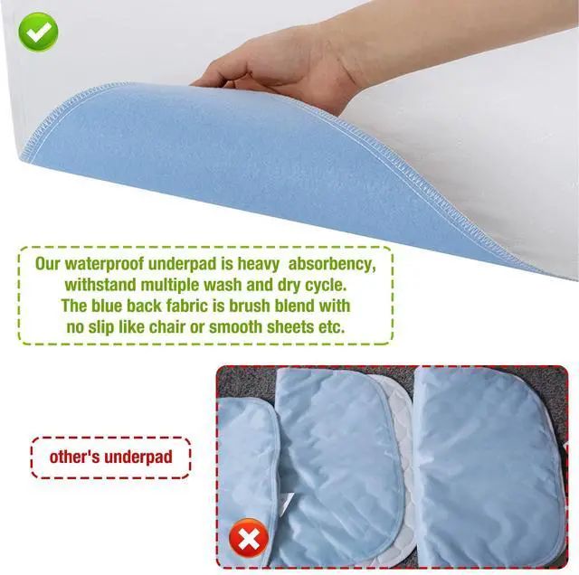 Alt view image 6 of 7 - Bed Pads for Incontinence Washable with 4 Layers of Protection, Waterproof Bed Pads Large 34" x 52" Great for Adult, Children and Pets