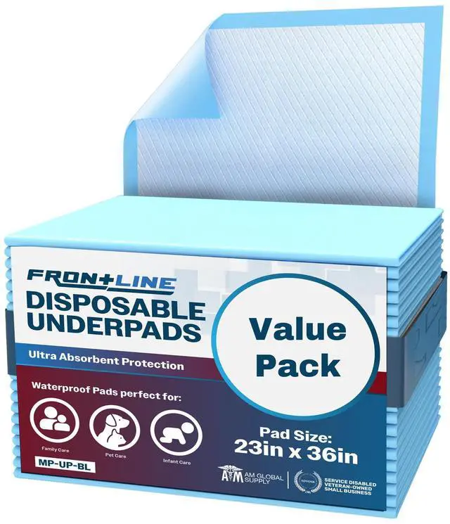 Main image of Disposable Underpads Large 23'' X 36'' Absorbent Bed Pads, Medical Hospital Bed Incontinence Chux Pads | Thick Waterproof Protection for Kids, Adults, Elderly Liquid, Urine, Accidents (25)