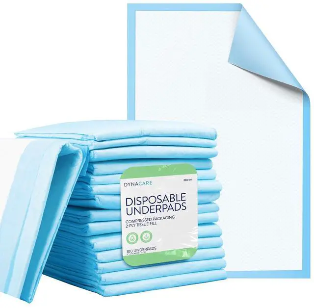 Main image of Disposable UnderPad, 17" x 24", 22g, 100 Count, Medical-Grade Incontinence Bed Pad to Protect Sheet, Mattresses, and Furniture