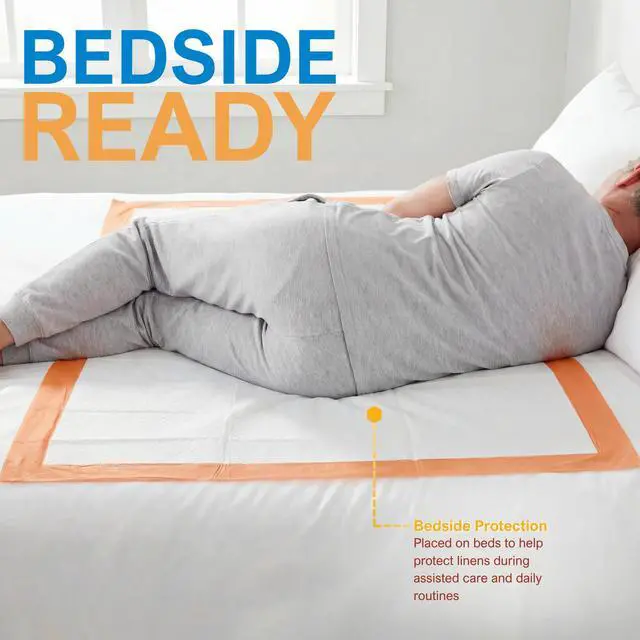 Alt view image 2 of 7 - Disposable Underpads 23x36 in, Super Absorbent Adult Bed Pads for Incontinence, Bedding Protection, Prevents Leakage, 25 Count