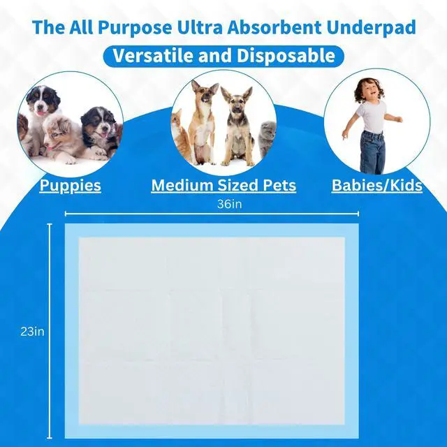 Alt view image 5 of 7 - Disposable Underpads Large 23'' X 36'' Absorbent Bed Pads, Medical Hospital Bed Incontinence Chux Pads | Thick Waterproof Protection for Kids, Adults, Elderly Liquid, Urine, Accidents (25)
