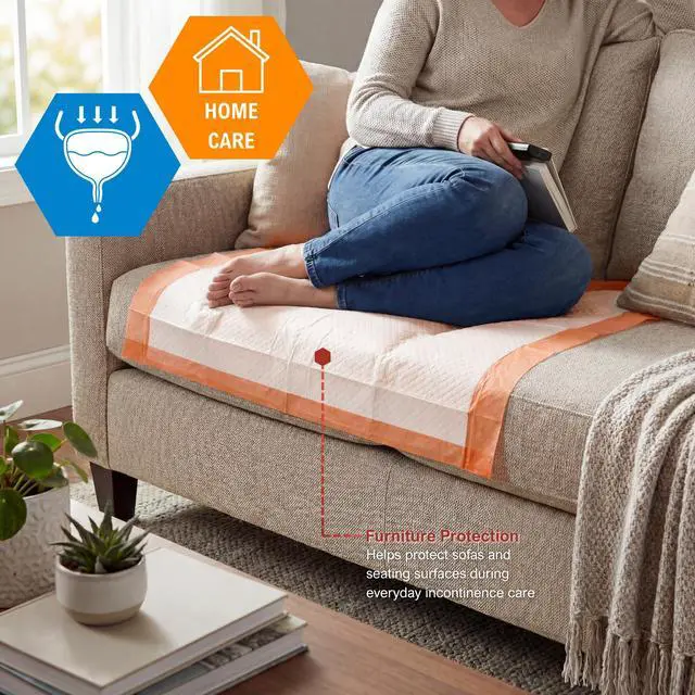 Alt view image 5 of 7 - Disposable Underpads 23x36 in, Super Absorbent Adult Bed Pads for Incontinence, Bedding Protection, Prevents Leakage, 25 Count