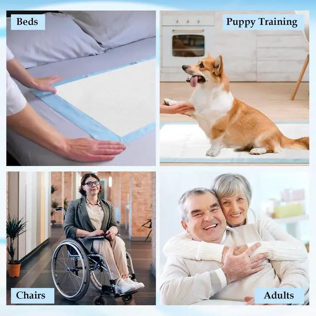 Alt view image 6 of 7 - Disposable Underpads 23'' X 36'' (30-Count) Incontinence Pads, Chux, Bed Covers, Puppy Training | Thick, Super Absorbent Protection for Kids, Adults, Elderly | Liquid, Urine, Accidents