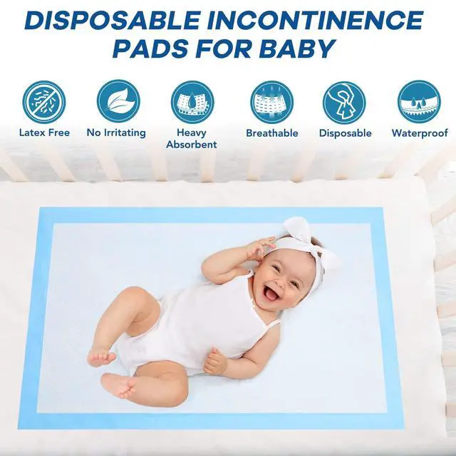 Alt view image 4 of 7 - Disposable Underpads 24" x 36" Incontinence Bed Pads 25Count Chux Pee Pads Heavy Absorbency Furniture & Surface Protection, for Kids, Adults, Elderly, Pets