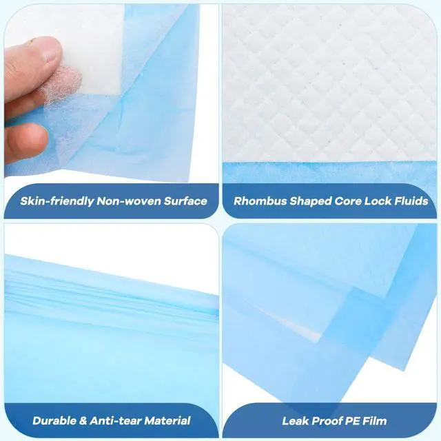 Alt view image 5 of 7 - Disposable Underpads 24" x 36" Incontinence Bed Pads 25Count Chux Pee Pads Heavy Absorbency Furniture & Surface Protection, for Kids, Adults, Elderly, Pets