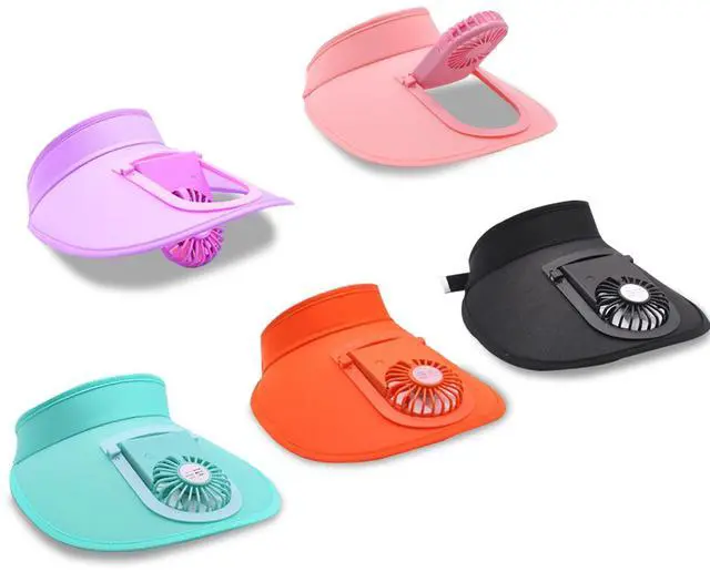 Main image of Sun Visors Hat with Fan for Women - Fan Visor Hat - Three Gear Mediation and Large Area Sun Protection, Adjustable Elastic Buckle (Black)