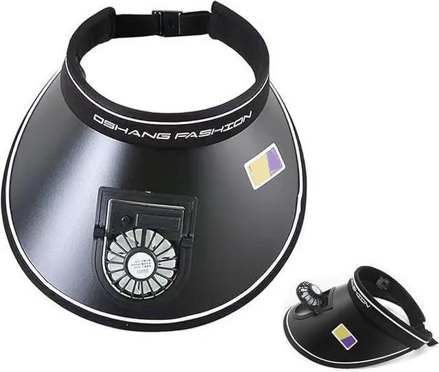 Main image of Sun Visor Hats with Fan-Three Temp Settings Visors for Women/Men/Kids Adjustable Elastic Buckle (US, Numeric, 7 1/8, 7 3/4, Black)