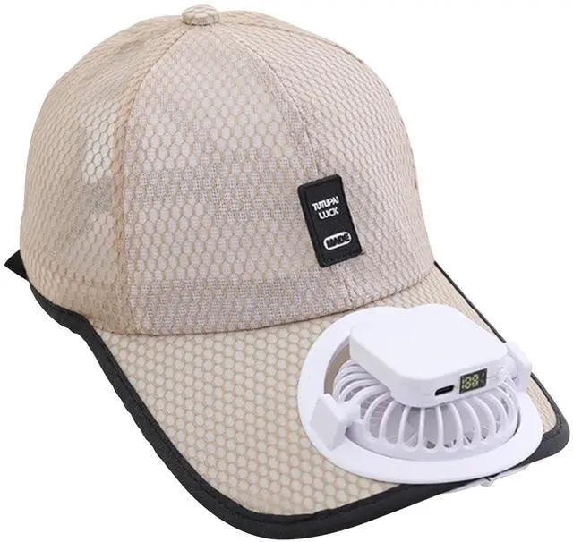 Main image of Solar Powered Fan Baseball Cap Mesh Summer Outdoor Beach Sun Hats for Men Women Cool Fan UV Protection Camping Fishing Cap UPF 50+ Wide Brim Dad Trucker Cap Tennis Golf Sun Visor Cycling Running Hat