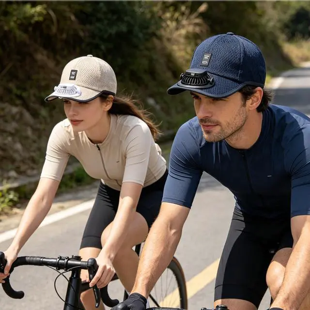 Alt view image 3 of 7 - Solar Powered Fan Baseball Cap Mesh Summer Outdoor Beach Sun Hats for Men Women Cool Fan UV Protection Camping Fishing Cap UPF 50+ Wide Brim Dad Trucker Cap Tennis Golf Sun Visor Cycling Running Hat