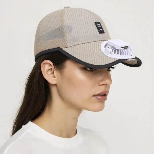 Alt view image 6 of 7 - Solar Powered Fan Baseball Cap Mesh Summer Outdoor Beach Sun Hats for Men Women Cool Fan UV Protection Camping Fishing Cap UPF 50+ Wide Brim Dad Trucker Cap Tennis Golf Sun Visor Cycling Running Hat