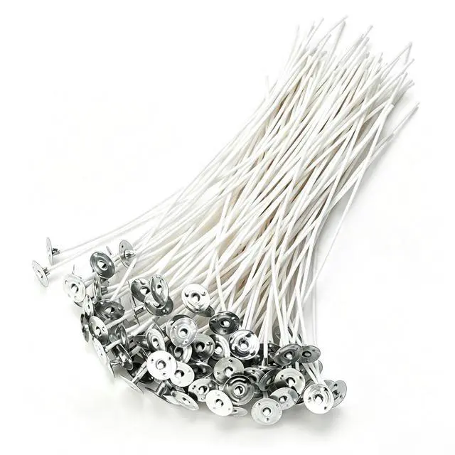 Main image of 100 Piece Pre-Waxed Cotton Wick, 6 Inch with Tabs for DIY Candle Making | Low Smoke, Natural Cotton Core,Candle Wicks for Candle Making