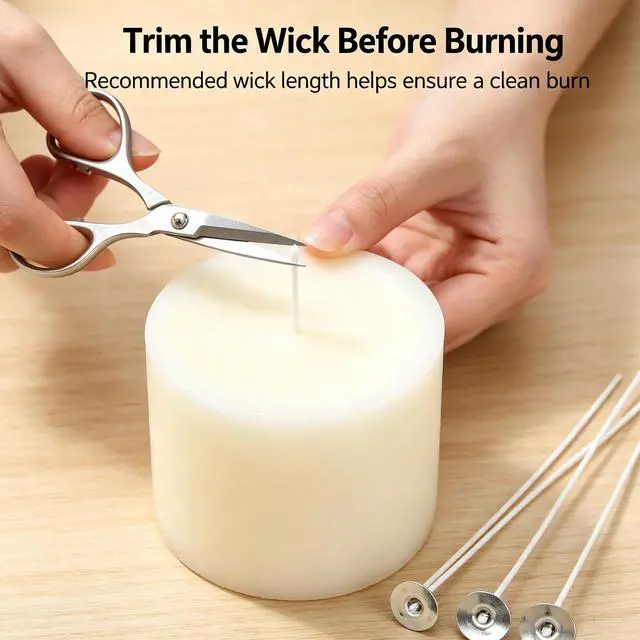 Alt view image 4 of 7 - 100 Piece Pre-Waxed Cotton Wick, 6 Inch with Tabs for DIY Candle Making | Low Smoke, Natural Cotton Core,Candle Wicks for Candle Making