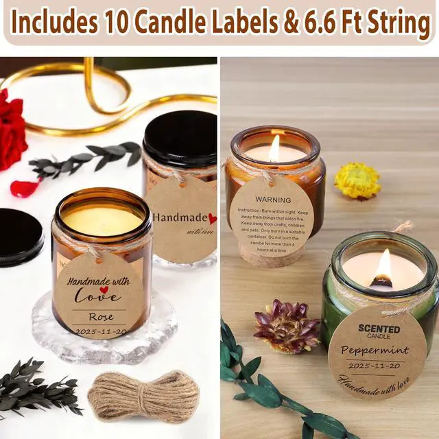 Alt view image 5 of 7 - 130 Pcs Candle Wicks for Candle Making Kit: 100 Cotton & 30 Wood Wicks with Complete Tool Set (Wick Holders, Wick Stickers, Candle Tabs, Tweezers, Pen), for Soy Beeswax DIY Candles