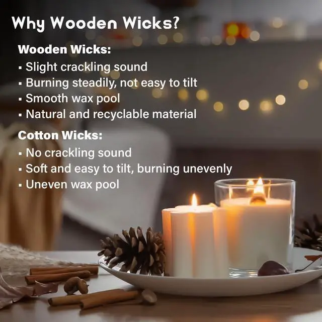 Alt view image 5 of 7 - 100 Wood Wicks for Candles Making - Smokeless Wooden Candle Wicks | Crackling Candle Wax Wood Wick, mechas para velas, Candle Making Wicks for Paraffin, Soy Wax Candlemaking Supplies(50 Sets)