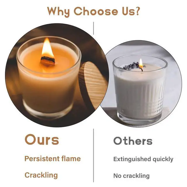 Alt view image 4 of 7 - 100 Wood Wicks for Candles Making - Smokeless Wooden Candle Wicks | Crackling Candle Wax Wood Wick, mechas para velas, Candle Making Wicks for Paraffin, Soy Wax Candlemaking Supplies(50 Sets)