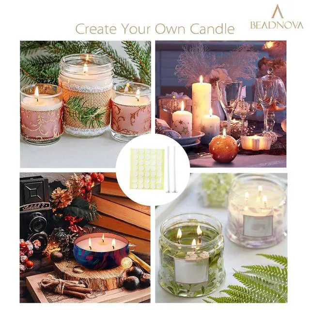 Alt view image 4 of 4 - Candle Cotton Wicks 4 Inch 50pcs with Stickers Short Candle Making Wicks and Double Sided Stickers for Making DIY