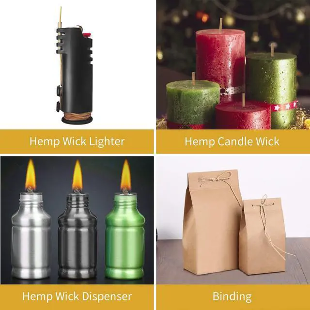 Alt view image 6 of 7 - 200FT Organic Hemp Wick with Natural Beeswax Coating | Standard 1.1mm Size, Natural Material, Slow and Steady Burn, No Dripping, Ideal for Lighters and Candle Making
