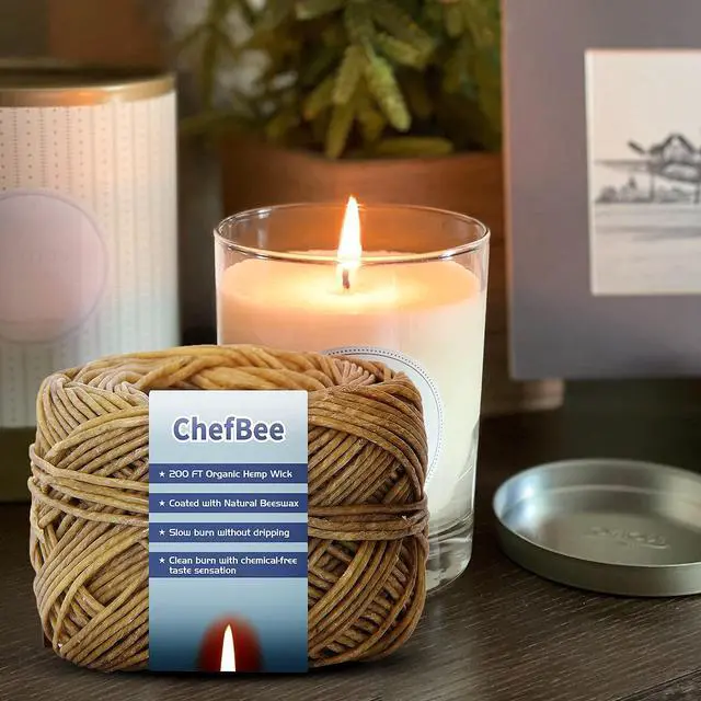 Alt view image 7 of 7 - 200FT Organic Hemp Wick with Natural Beeswax Coating | Standard 1.1mm Size, Natural Material, Slow and Steady Burn, No Dripping, Ideal for Lighters and Candle Making