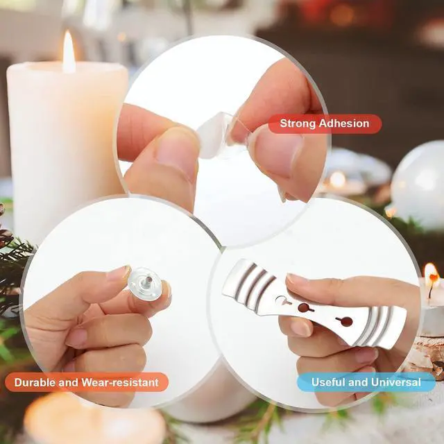 Alt view image 5 of 7 - Candle Wick Roll, 200 Ft 24 PLY Braided Wick Spool, 2 Pcs Metal Candle Wick Holders,100 Pcs Metal Sustainer Tabs, 60 pcs Candle Thread Stickers for Candle DIY Craft Making