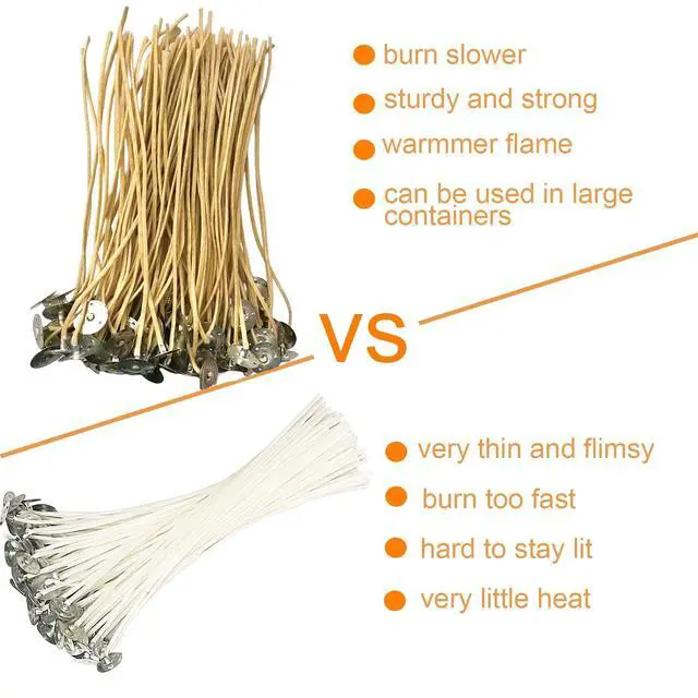 Alt view image 2 of 7 - Candle Wicks 100 PCS 8 inch Hemp Candle Wicks 2.5mm Organic Beeswax Candle Wicks for Candle Making Candle Wick for Butter Candle Hemp Candle Wick