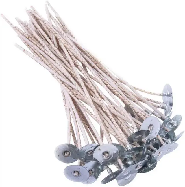 Main image of 100pcs ECO Wicks for Soy Candles, 6 inch Pre-Waxed Candle Wick for Candle Making,Thick Candle Wick with Base