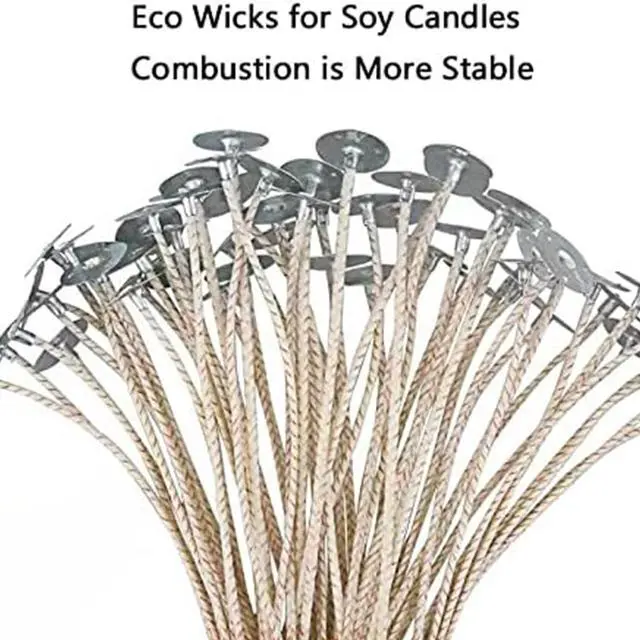 Alt view image 6 of 7 - 100pcs ECO Wicks for Soy Candles, 6 inch Pre-Waxed Candle Wick for Candle Making,Thick Candle Wick with Base