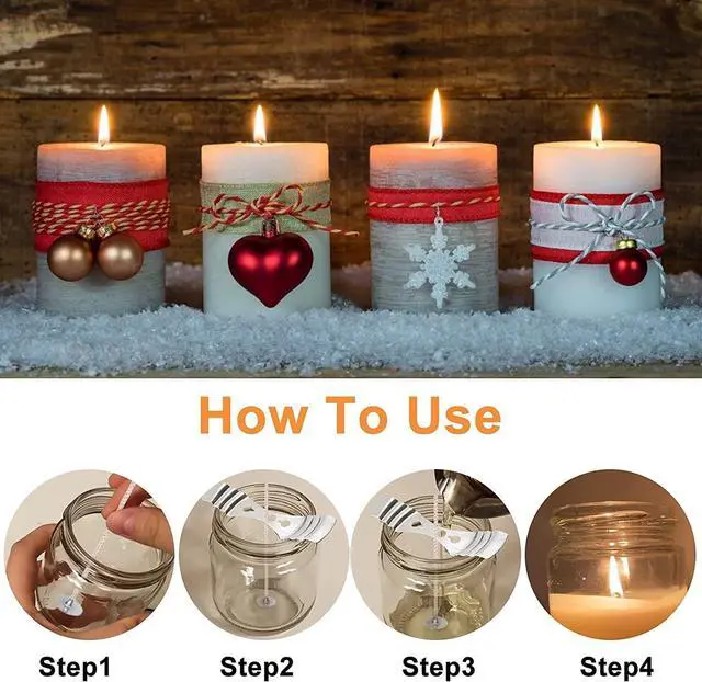 Alt view image 7 of 7 - 100pcs ECO Wicks for Soy Candles, 6 inch Pre-Waxed Candle Wick for Candle Making,Thick Candle Wick with Base