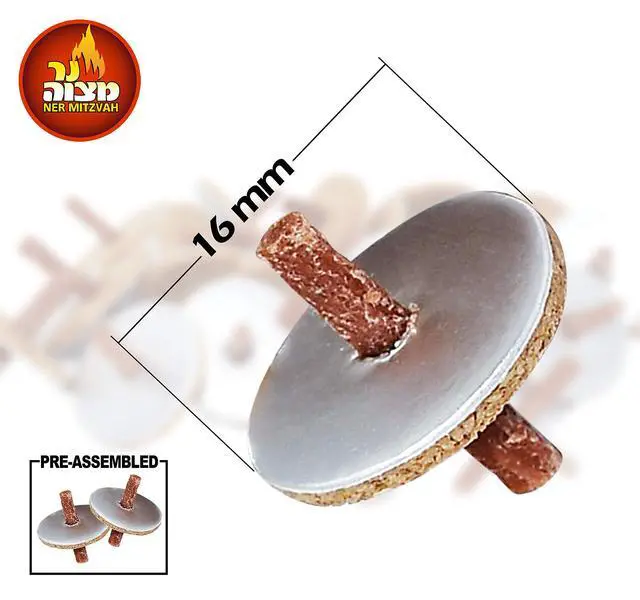 Alt view image 2 of 6 - Pre-Assembled Round Floating Wicks - 50 Count - Cotton Wicks and Cork Disc Holders for Oil Cups