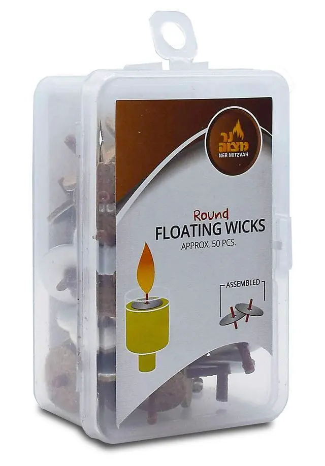Alt view image 4 of 6 - Pre-Assembled Round Floating Wicks - 50 Count - Cotton Wicks and Cork Disc Holders for Oil Cups